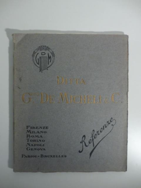 Ditta Giuseppe De Micheli & C. Riscaldamenti moderni. Elenco di alcuni dei piu' importanti lavori eseguiti - copertina