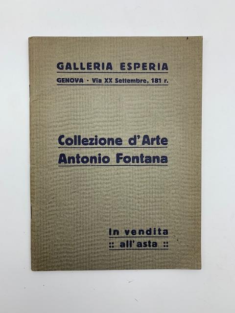 Galleria Esperia, Genova. Collezione d'arte Antonio Fontana - copertina