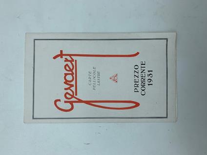 Gevaert. Carte, pellicole, lastre. Prezzo corrente 1931 - copertina