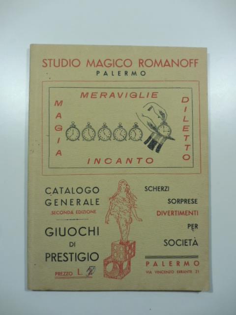 Studio Romanoff, Palermo. Catalogo generale giuochi di prestigio - copertina