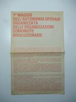 1o maggio dell'autonomia operaia organizzata delle organizzazioni comuniste rivoluzionarie