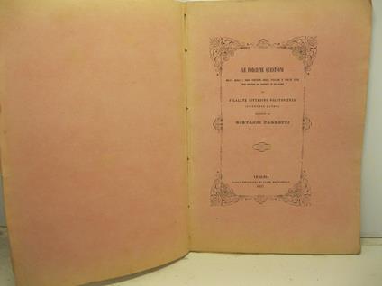 Le forciane. Questioni nelle quali i varii costumi degli Italiani e molte cose non indegne da sapersi si spiegano di Filatete cittadino politopiense (Ortensio Lando) tradotte da Giovanni Paoletti - Ortensio Lando - copertina