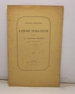 Sedici lettere di Lazzaro Spallanzani all'abate Gio. Cristoforo Amaduzzi, per la prima volta stampate