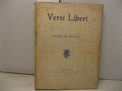 Versi liberi - Paolo Buzzi - copertina