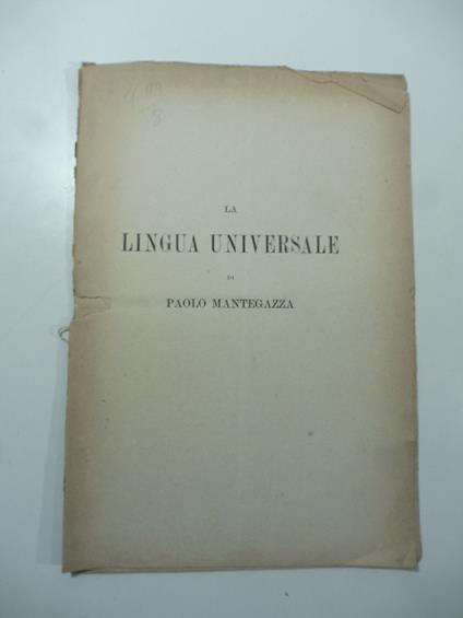 La lingua universale - Paolo Mantegazza - copertina