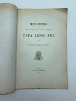 Moto-proprio della Santita' di nostro Signore Papa Leone XIII sulla Biblioteca Apostolica vaticana