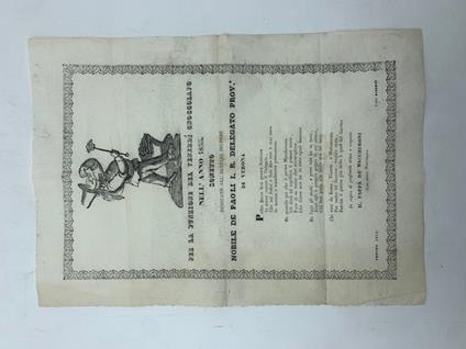 Per la funzione del venerdi' gnoccolajo nell'anno 1835. Sonetto dedicato all'egregio signore nobile De Paoli I. R. Delegato Prov. di Verona - copertina