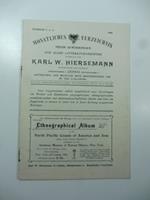 Karl W. Hiersemann in Leipzig. Monatliches Verzeichnis