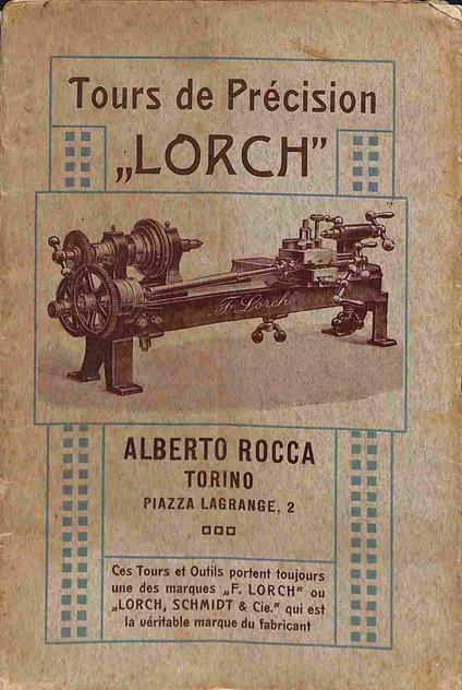 Tarif de tours de precision Lorch - copertina