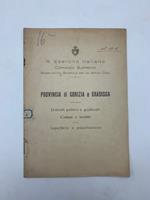 R. Esercito Italiano. Comando Supremo. Provincia di Gorizia e Gradisca. Distretti politici e giudiziari. Comuni e localita'. Superficie e popolazione