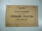 Catalogo della ditta Ferdinando Palazzina. Milano. Anno 1926. (Catalogo commerciale orologeria)