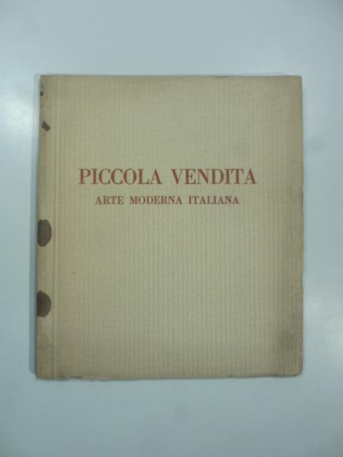 Galleria Scopinich, Milano. Piccola vendita arte moderna italiana, maggio 1927 - copertina