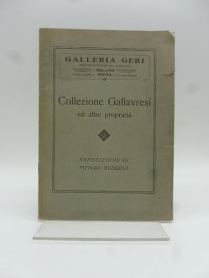 Esposizione di pittura moderna collezione Gallavresi ed altre proprieta' - copertina