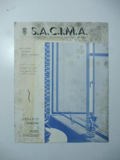 S.A.C.I.M.A. Costruzioni industriali marittime agricole. Reparto finestre e porte d'acciaio. Catalogo - copertina