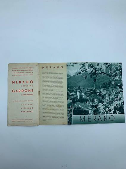 Merano, Bolzano, Gardone, Lago di Garda, Riva. Pieghevole illustrato da Mario Puppo, Lenhar, De Zulian, Lenhart - copertina