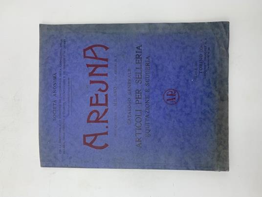 A. Rejna. Catalogo generale articoli per selleria, equitazione e scuderia - copertina