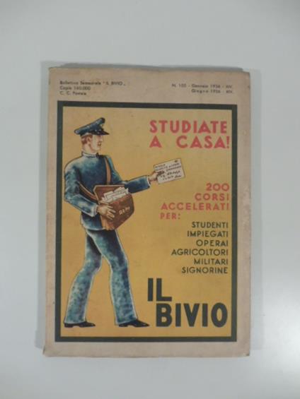 Studiate a casa. Il Bivio. Bollettino Semestrale - copertina