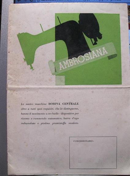 Ambrosiana per il commercio di macchine da cucire, da maglieria e affini.. - copertina