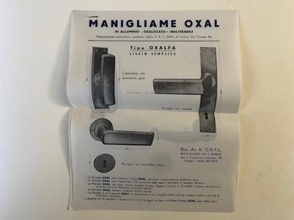 Manigliame Oxal in alluminio, oxalizzato inalterabile (5 fogli pubblicitari) - copertina