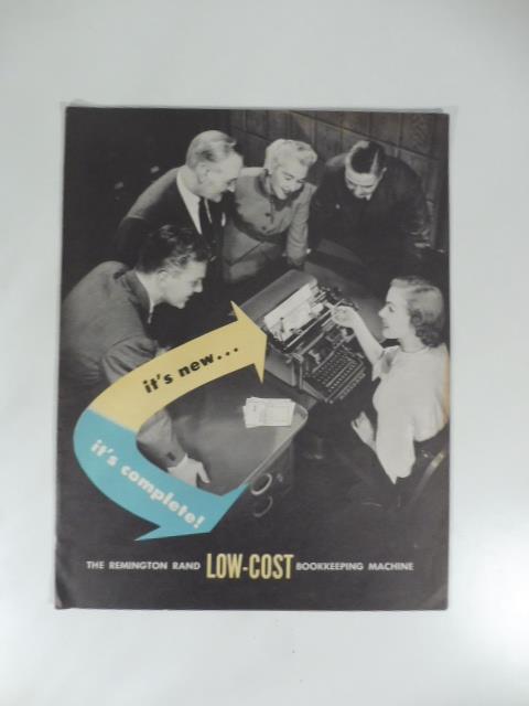 The Remington Rand low cost bookkeeping machine. Pieghevole pubblicitario - copertina