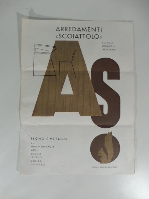 Arredamenti scoiattolo. Legno e metallo per nidi d'infanzia, asili, scuole... Pieghevole pubblicitario - copertina