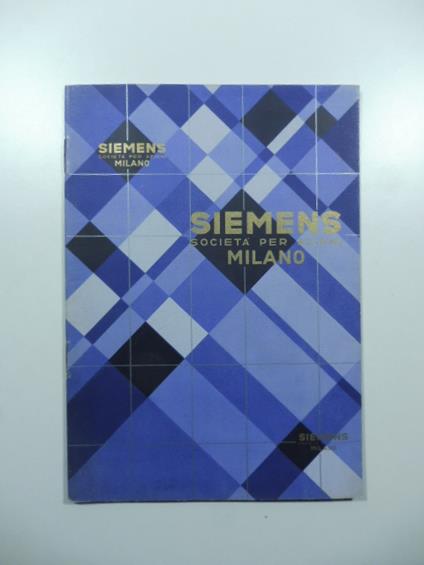 Siemens, Milano. Produzione radio, tv 1956-1957 - copertina