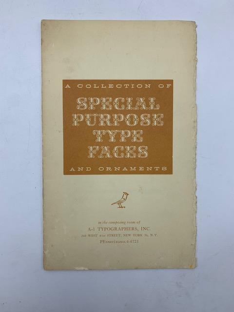 A collection of Special Purpose Type Faces and Ornaments. A-1 Typographers, Inc. Pennsylvania - copertina