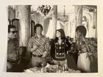 P. P. Pasolini, Ninetto Davoli, la moglie Patrizia, Ines Pellegrini. A pranzo al Carlton. Cannes 1974