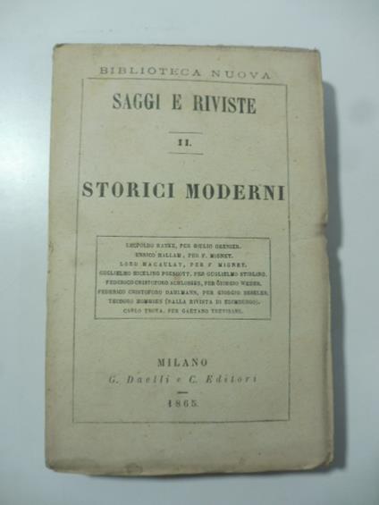 Saggi e riviste. II. Storici moderni - copertina