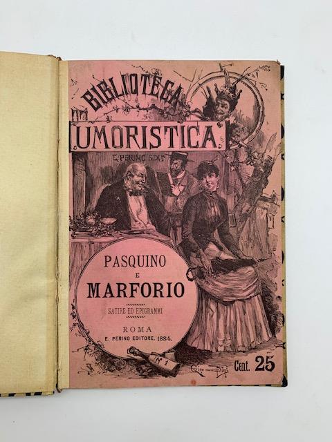 Pasquino e Marforio satire ed epigrammi. Biblioteca umoristica - copertina