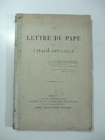 La lettre du Pape et l'Italie officielle