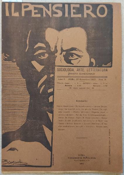 Il Pensiero. Rivista quindicinale di sociologia, arte e letteratura, Roma, 25 novembre 1903, num. 9 - copertina