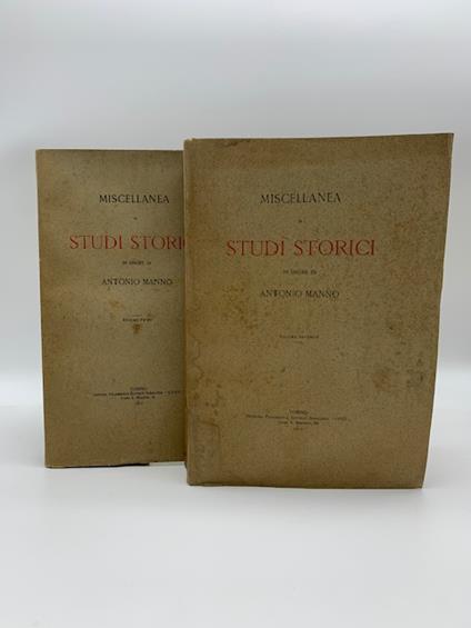 Miscellanea di studi storici in onore di Antonio Manno. Volume primo ( - secondo) - copertina