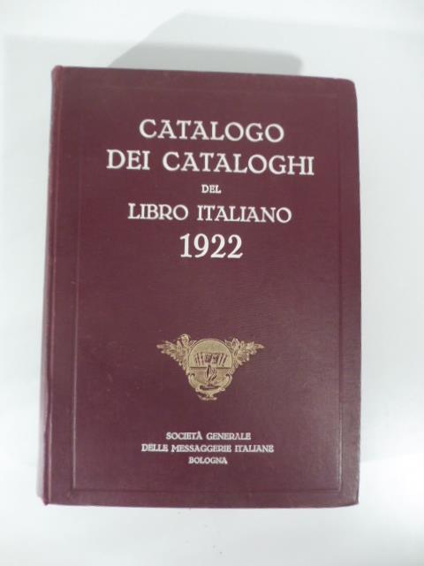 Catalogo dei cataloghi del libro italiano 1922 - copertina