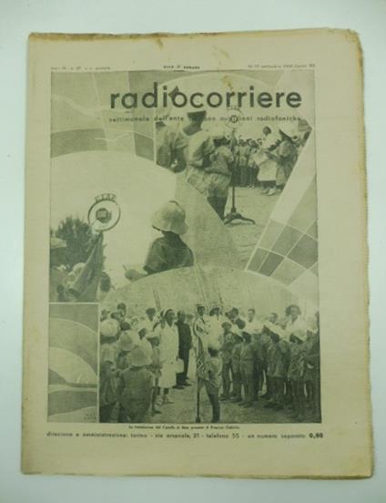 Radiocorriere. Settimanale dell'Ente Italiano audizioni radiofoniche, anno IX, n. 37 - copertina