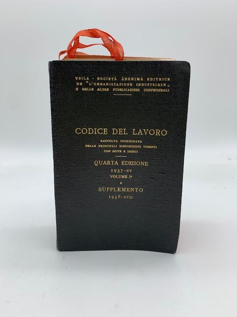 Codice del lavoro. Raccolta coordinata delle principali disposizioni vigenti con note e indici. Volume I - copertina