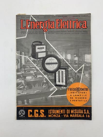 L' energia elettrica. Rivista mensile, luglio 1938 - copertina