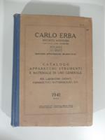 Carlo Erba. Catalogo apparecchi strumenti e materiale di uso generale, per laboratori chimici, farmaceutici