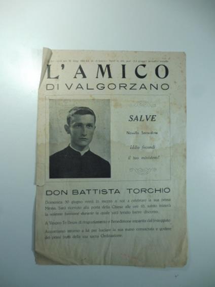 L' amico di Val Gorzano. Don Battista Torchio - copertina