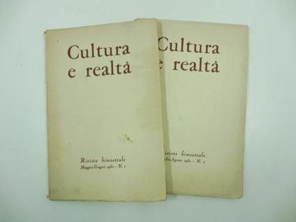 Cultura e realta'. Rivista bimestrale - copertina