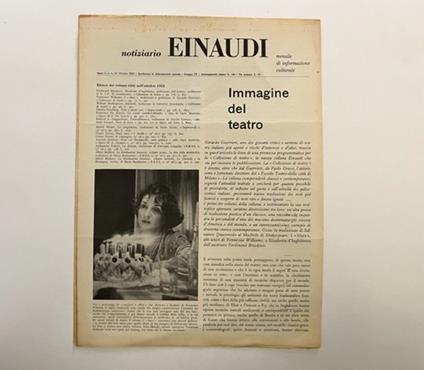 Notiziario Einaudi. Mensile di informazione culturale, anno I, n. 6, 31 Ottobre 1952 - copertina