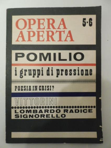 Opera aperta. Periodico di cultura, anno II, n. 5-6, settembre 1966 - copertina