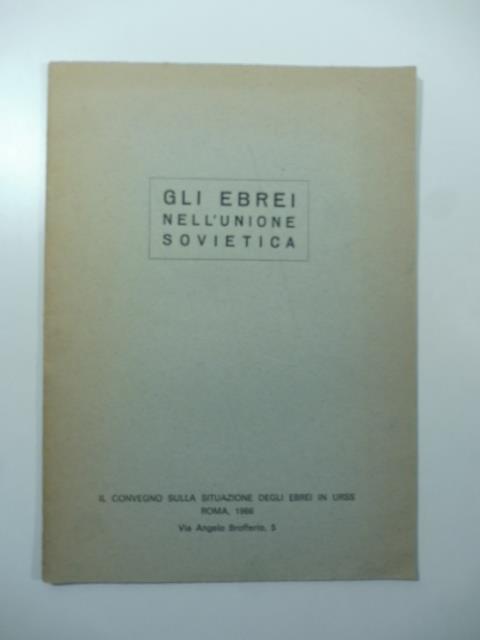 Gli ebrei nell'Unione Sovietica - copertina