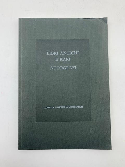 Libri antichi e rari autografi. Catalogo 23 - copertina