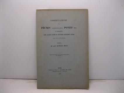 Osservazioni sul Pecten (macrochlamys) ponzii meli e confronti con alcune forme di pectinidi neogenici affini che vi si collegano. Nota del Prof. Romolo Meli - Romolo Meli - copertina