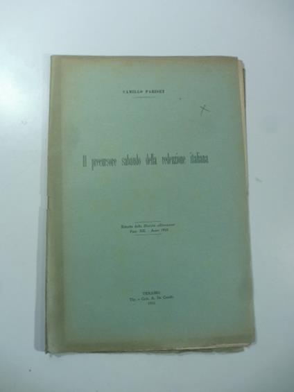 Il precursore sabaudo della redenzione intaliana - Camillo Pariset - copertina