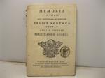 Memoria in difesa dell'illustrissimo sig. direttore Felice Fontana contro del sig. dottore Ferdinando Giorgi
