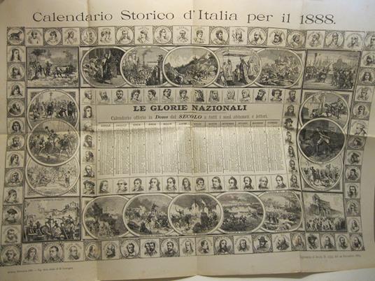 Calendario storico d'Italia per il 1888 - copertina