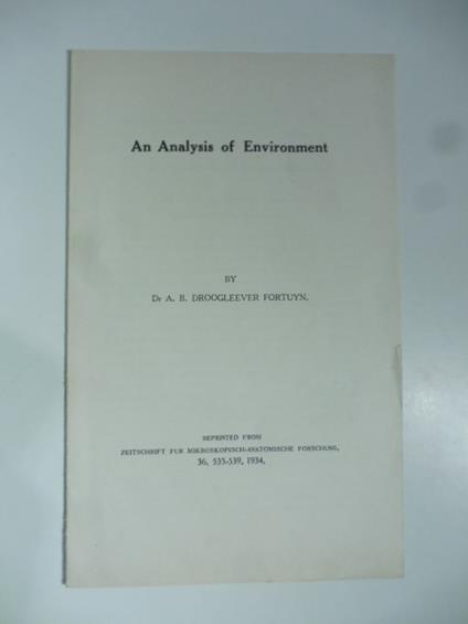 An Analysis of Environment - copertina