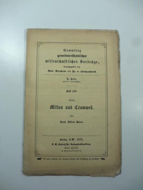 Milton und Cromwell - copertina